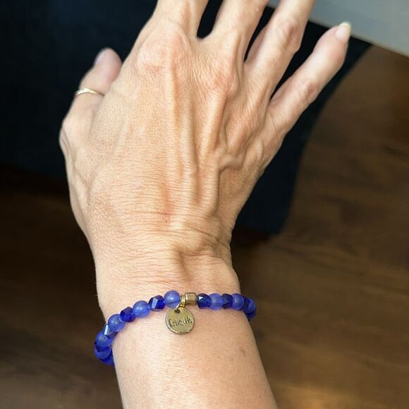 Erimish Blue Beaded Stretch Bracelet - Picture 3 of 4